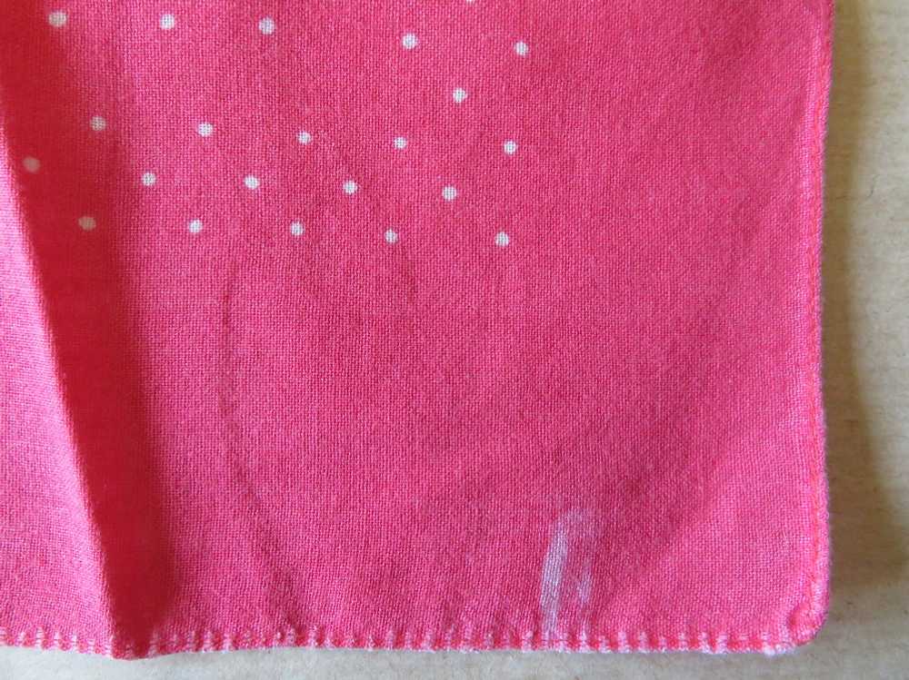 Vintage Pink White Polka Dot Bandana Handkerchief… - image 2