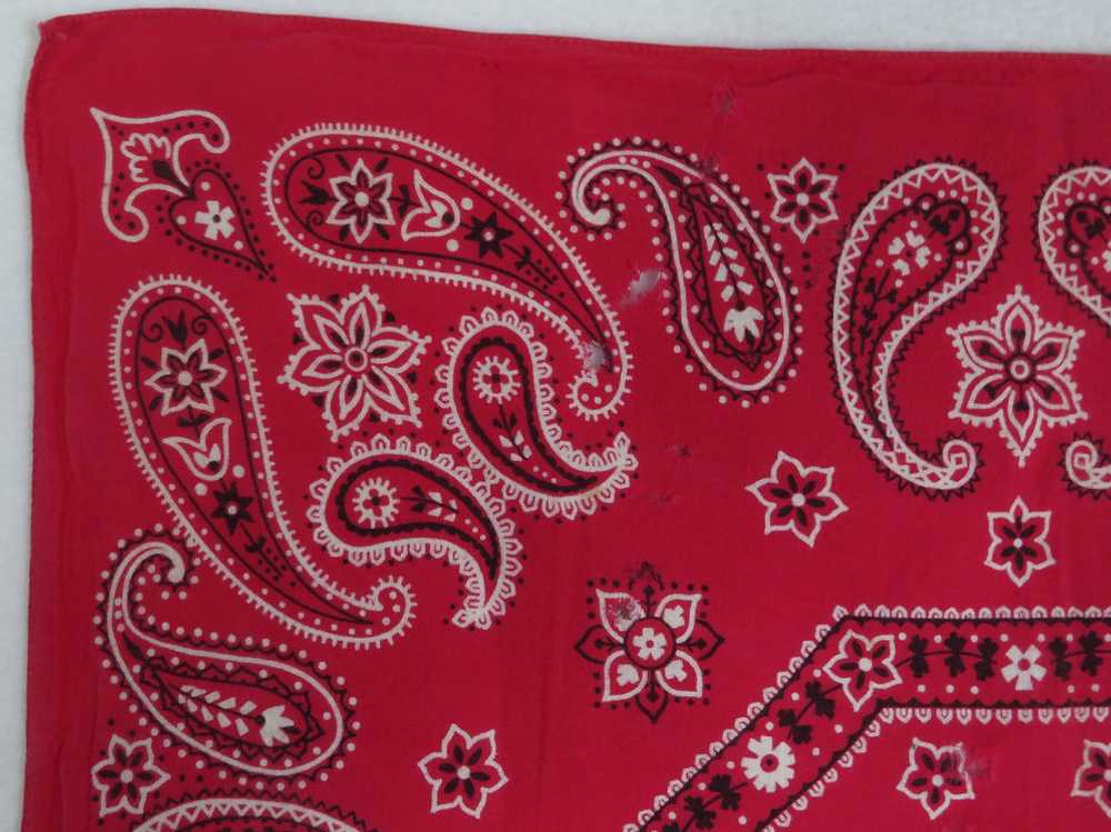 Vintage Red Paisley Bandana Elephant Brand #174 - image 3