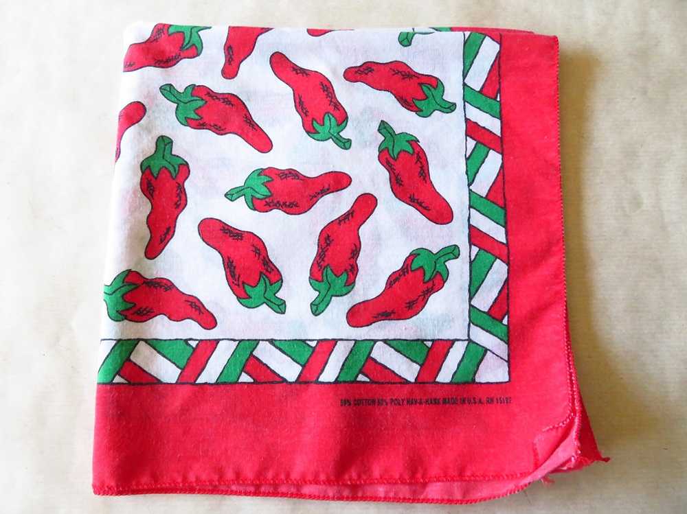 Vintage Bandana Handkerchief Chili Peppers Hav-a-… - image 1