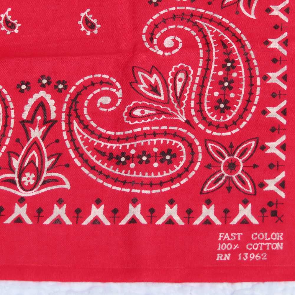 Vintage Red Bandana Handkerchief Paisley Fast Col… - image 2