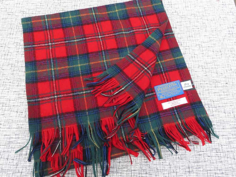 Vintage Pendleton Wool Scarf Boyd Tartan Plaid - image 2