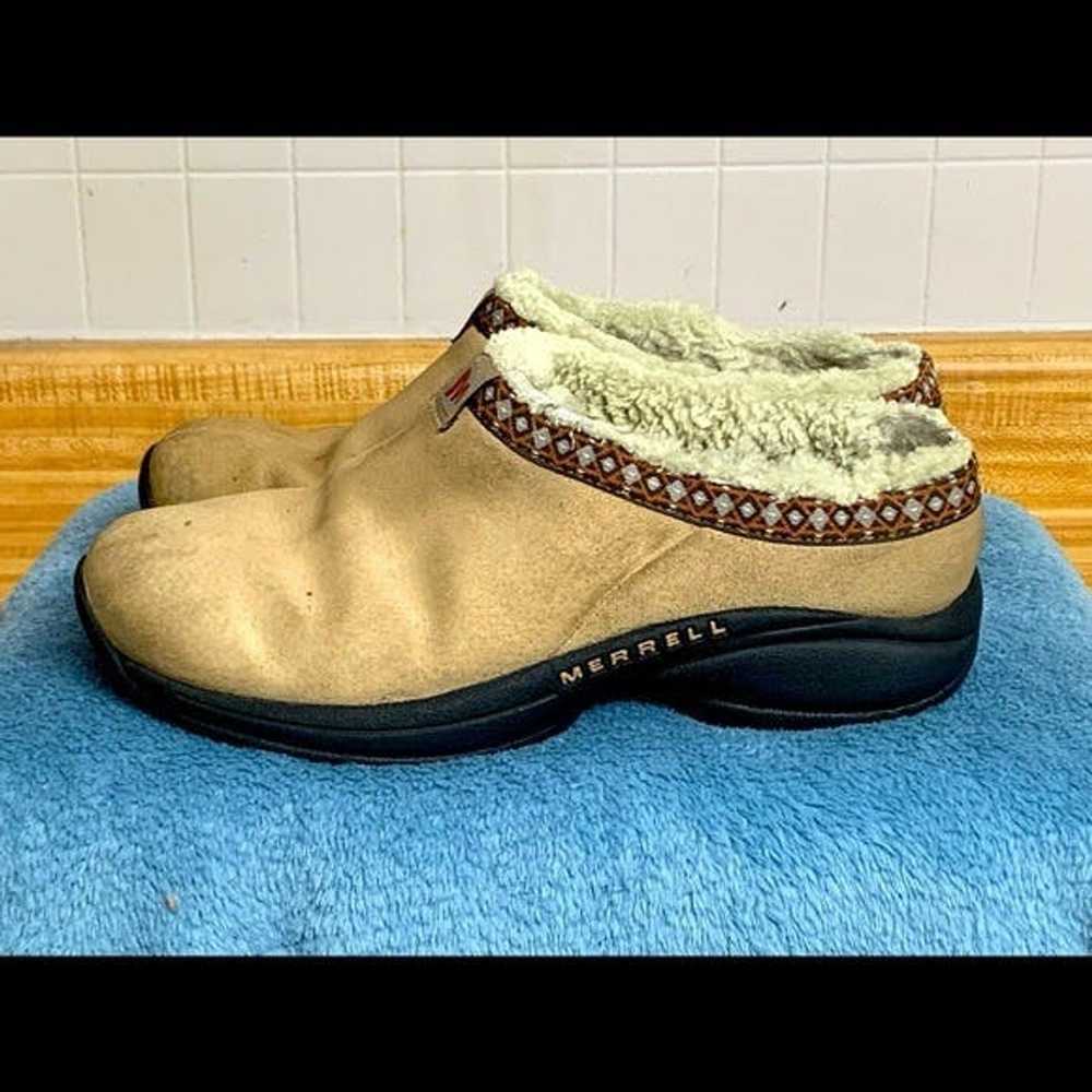Merrell WOMENS MERRELL ENCORE ICE SLIPON SIZE 8 CLOG BROWN & FUR