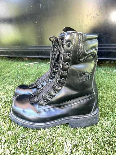 Vibram × Vintage Leather steel toe combat boots