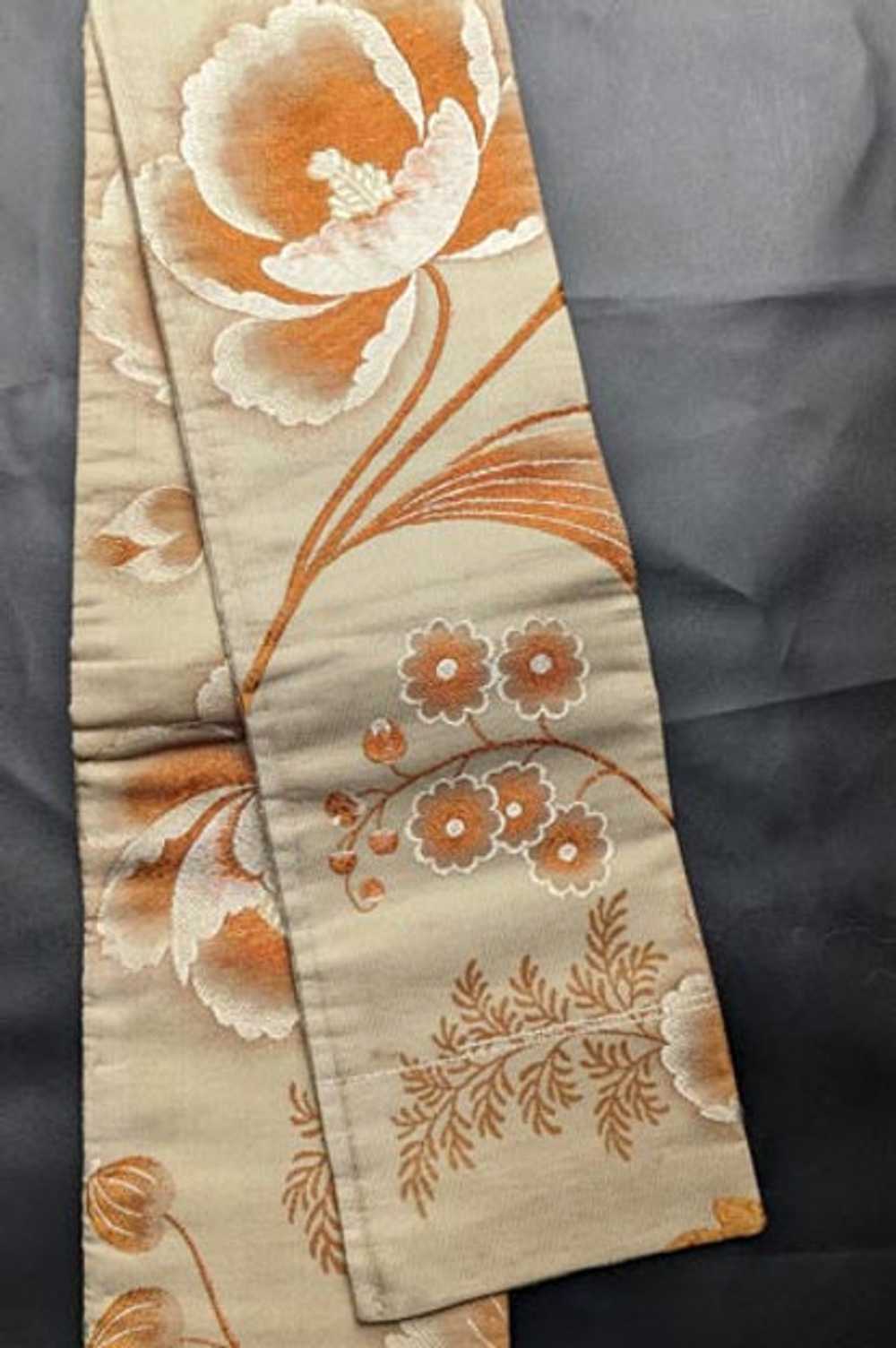 Beige & Dusty Orange Hanhaba Obi - image 1