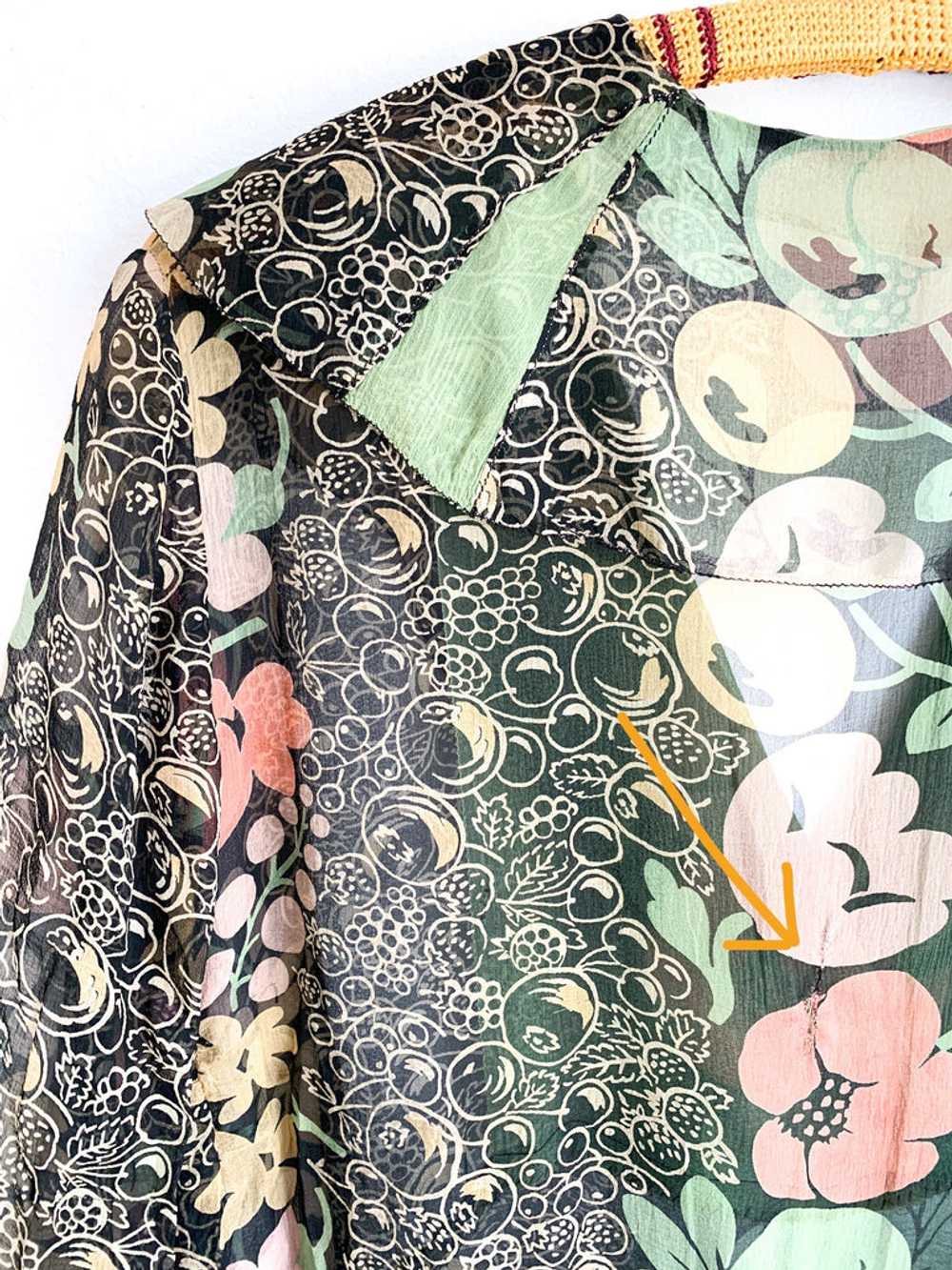 1920’s Floral Silk Chiffon Dress - image 11