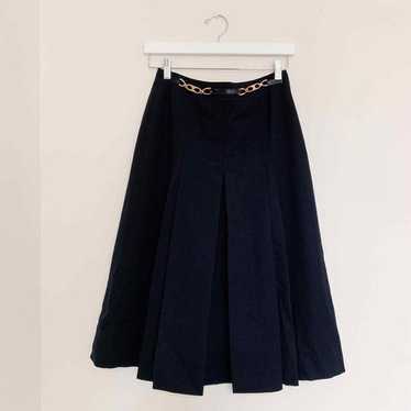 【送料&関税込】CELINE Pleated skirt 2014 Celine Layered Pleated Linen Midi Skirt