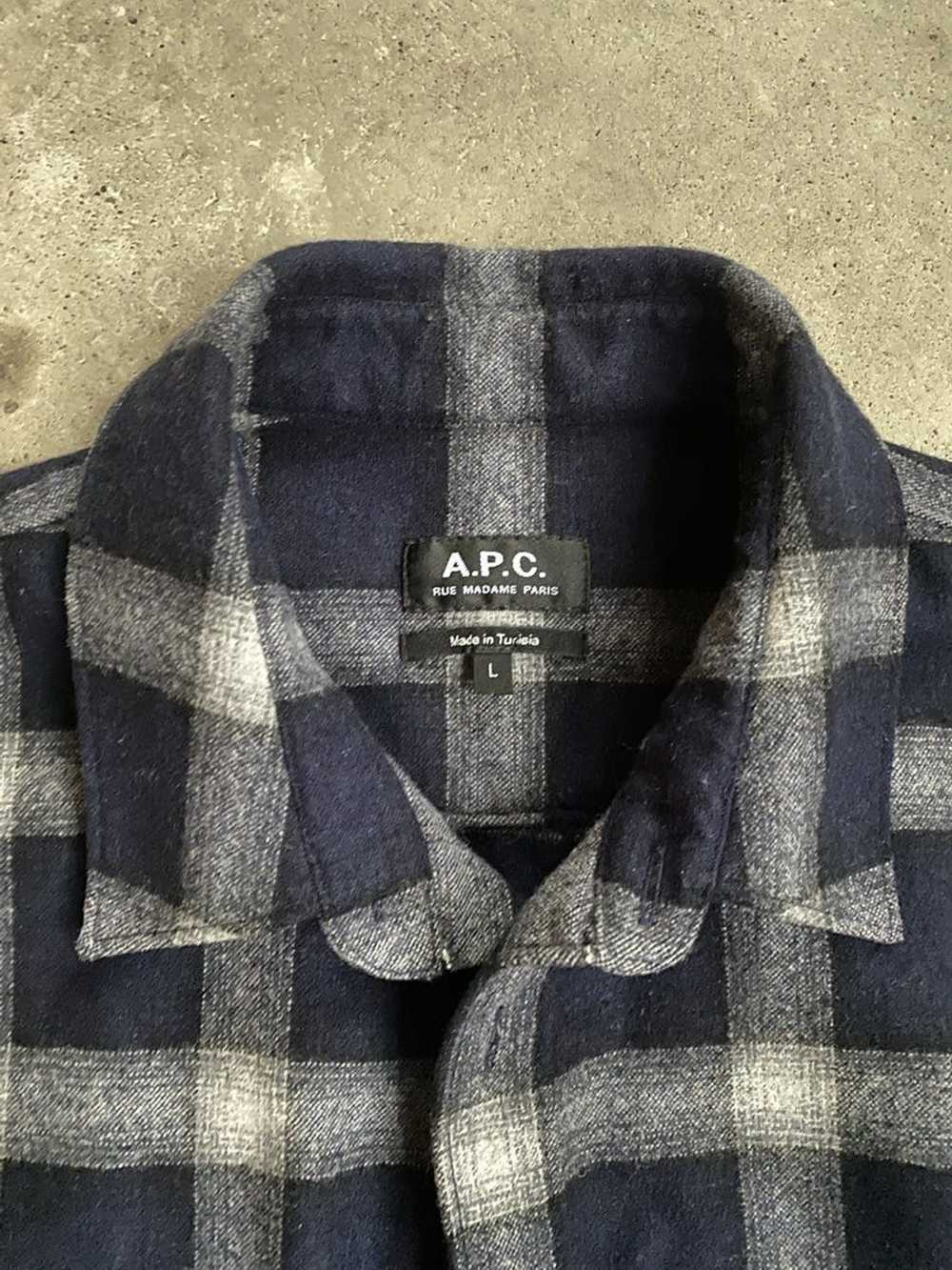 A.P.C. APC Navy Flannel Shirt - image 2