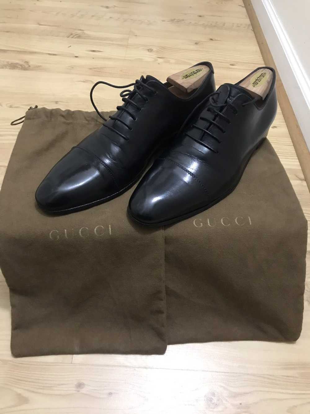GUCCI Dress shoes / UK9 / BLK / Leather / Patent leather / Sole logo /  Lace-up shoes Black ref.502349 - Joli Closet