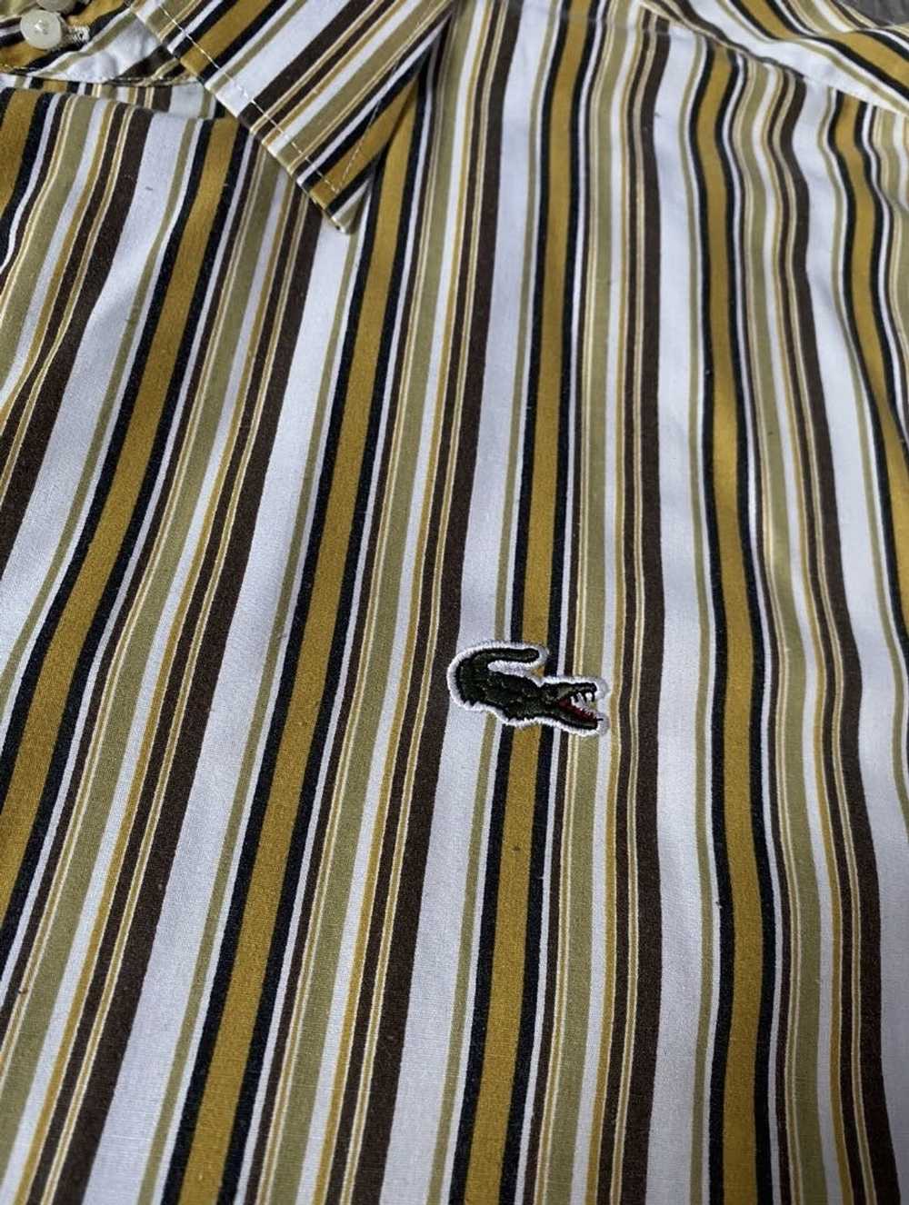 Lacoste × Vintage VTG Lacoste Yellow Brown Pinstr… - image 2