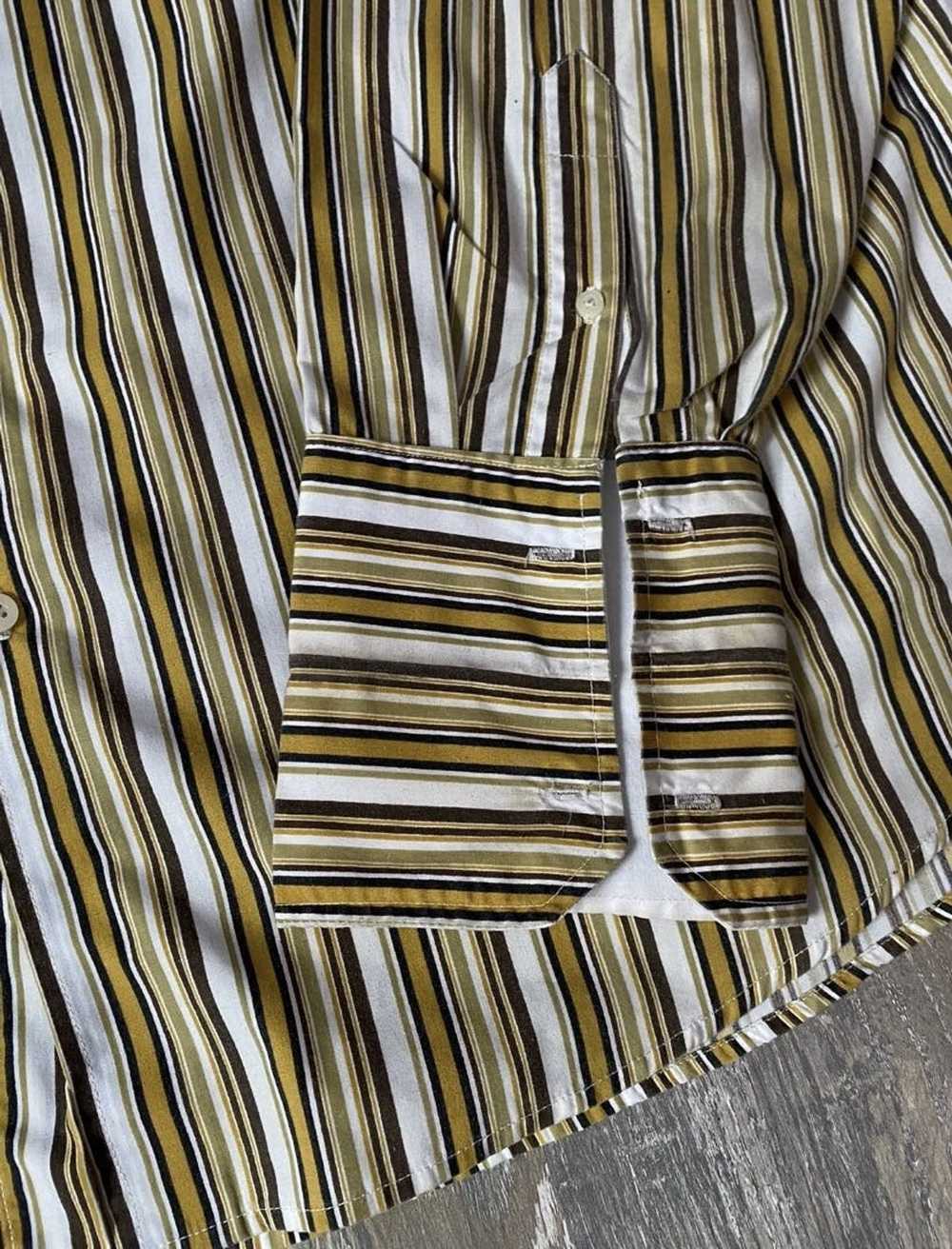 Lacoste × Vintage VTG Lacoste Yellow Brown Pinstr… - image 7
