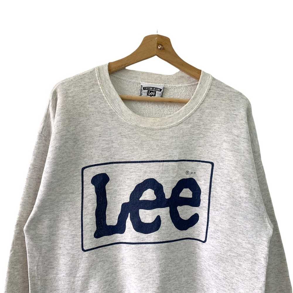 Lee × Vintage Vintage 90s Lee Usa Big Logo Crewne… - image 4