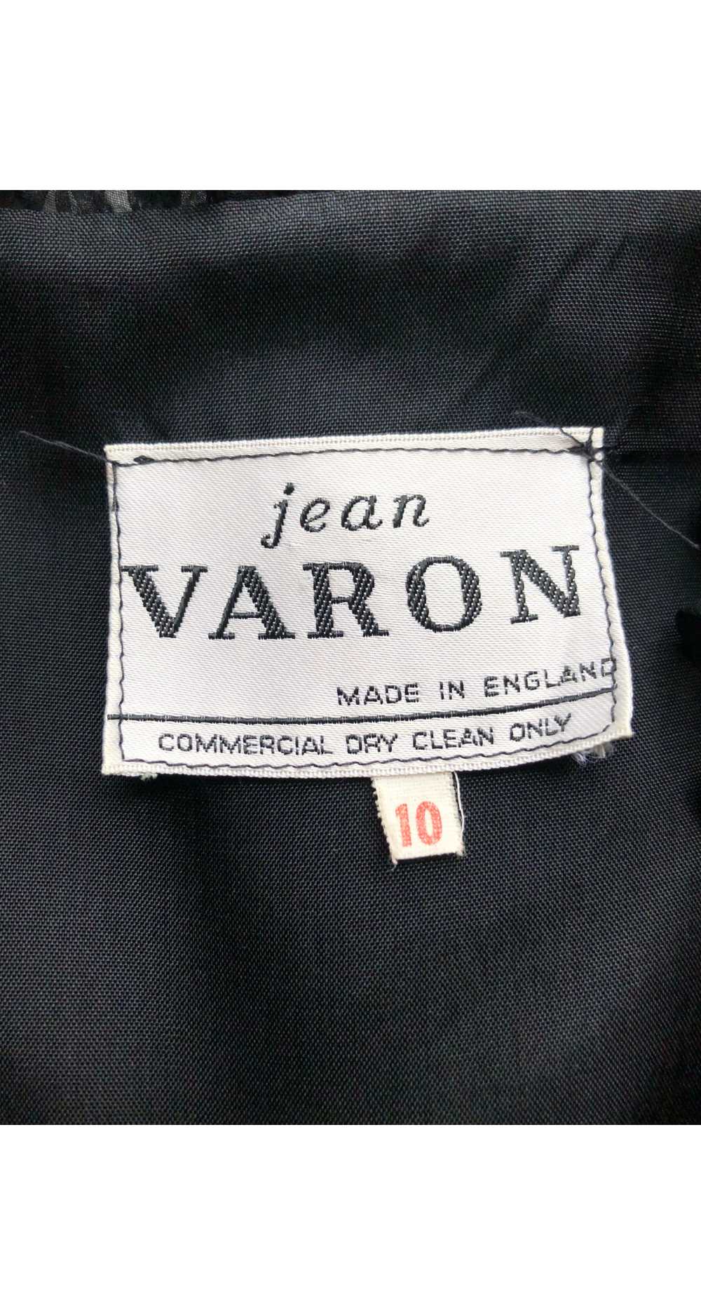 Jean Varon 1970s Black Chiffon Ruffle Evening Gown - image 6