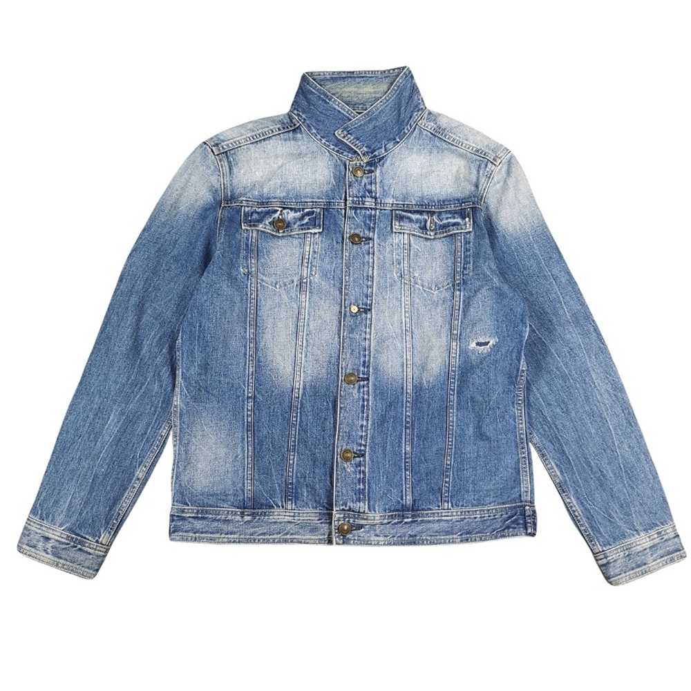 Japanese Brand Jack And Jones Faded Blue Denim Tr… - image 1