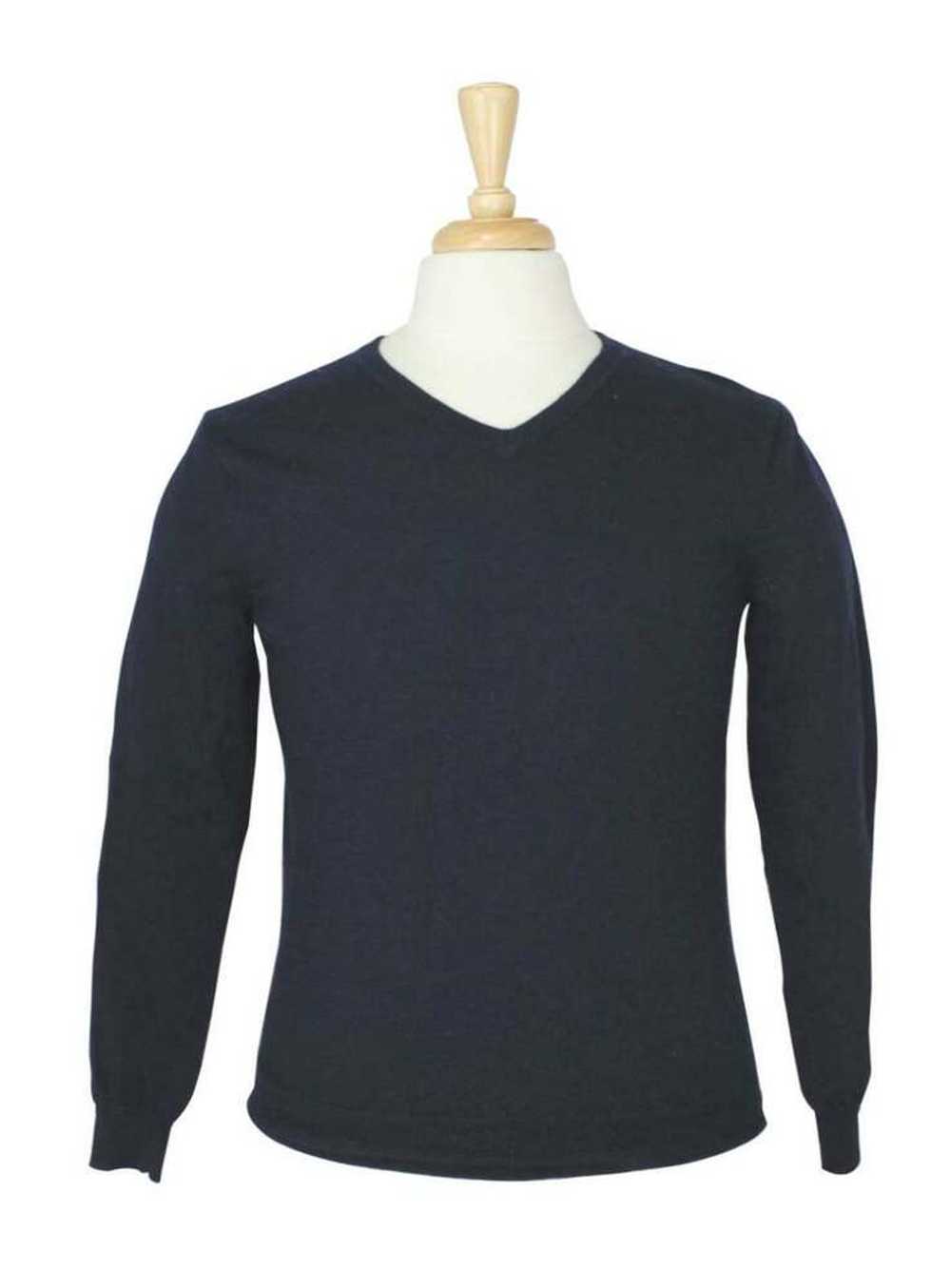J. Crew Navy Blue V Neck Wool Sweater - image 1