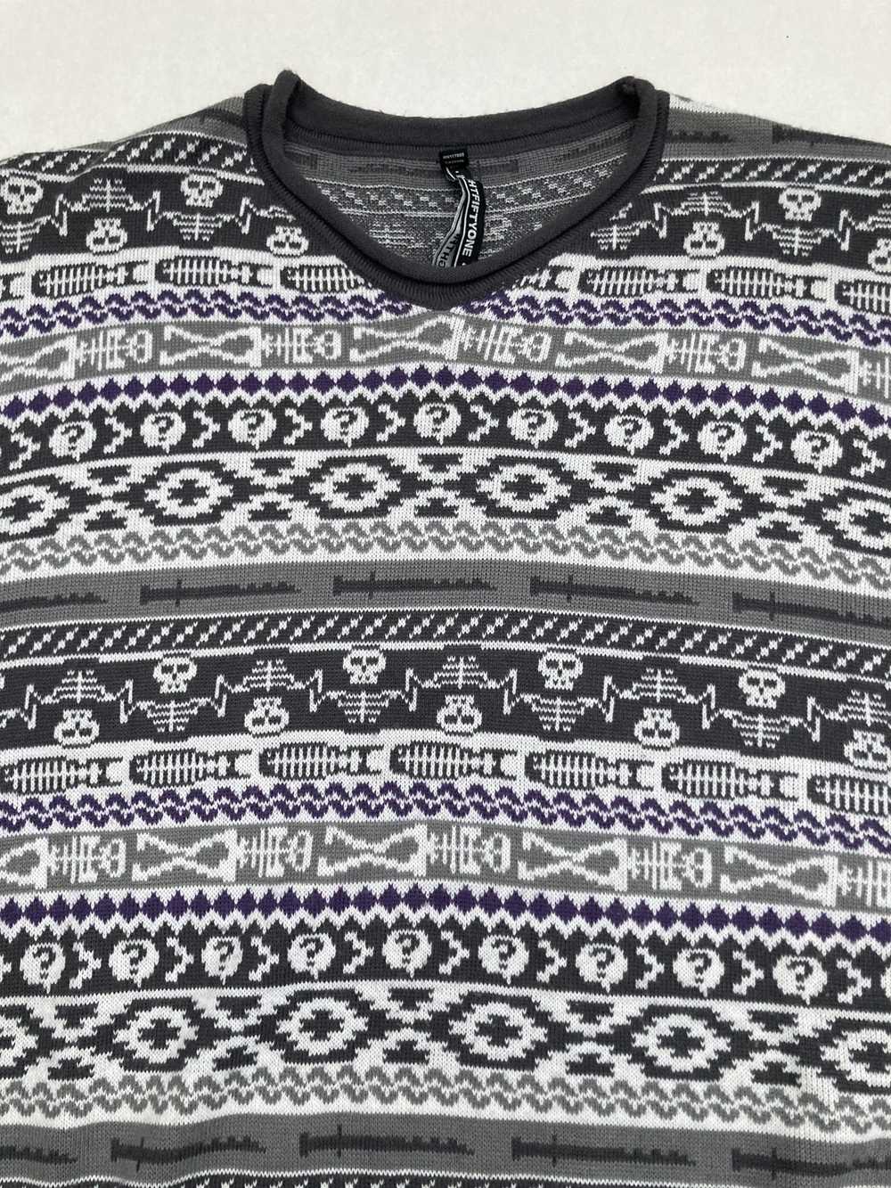 Insight Vtg Insight Skull knit stripe sweater - image 1