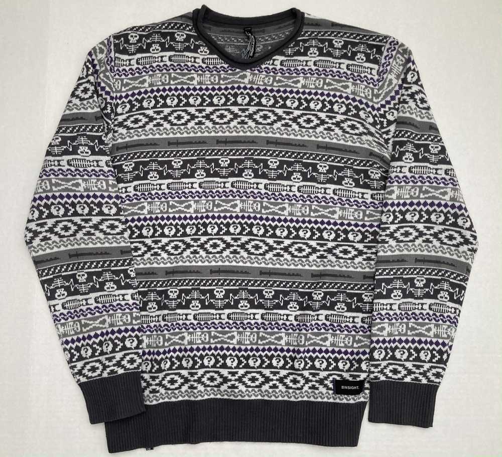 Insight Vtg Insight Skull knit stripe sweater - image 2