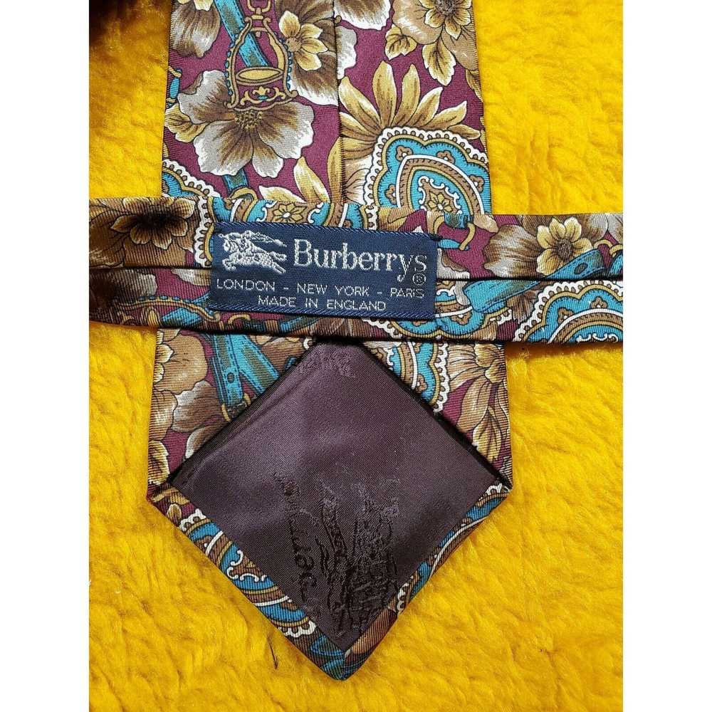 Burberry CLASSIC BURBERRY ~TURQUOISE BROWN FLORAL… - image 4