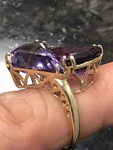 Two Different cut of Triangular Amethyst in  Soli… - image 1