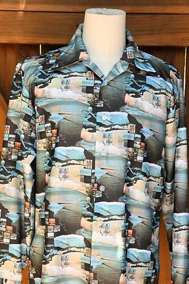 Vintage 70s Surfer Hawaiian Photo Image Shirt, Dis