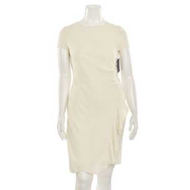 St. John Knits Cream Ruffled Sheath Dress - image 1