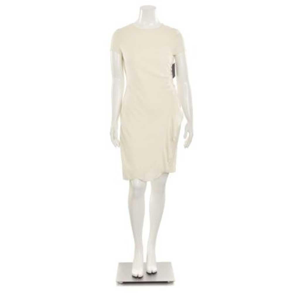 St. John Knits Cream Ruffled Sheath Dress - image 2