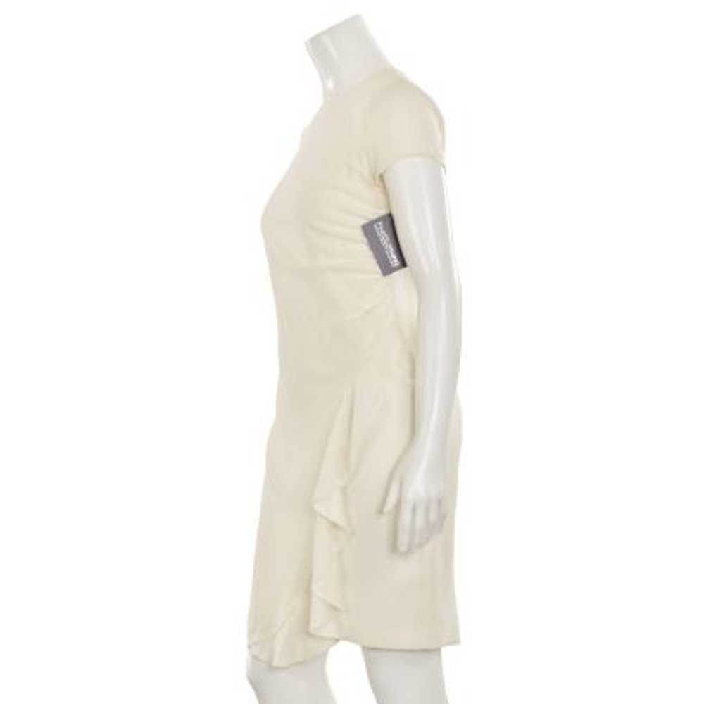 St. John Knits Cream Ruffled Sheath Dress - image 3