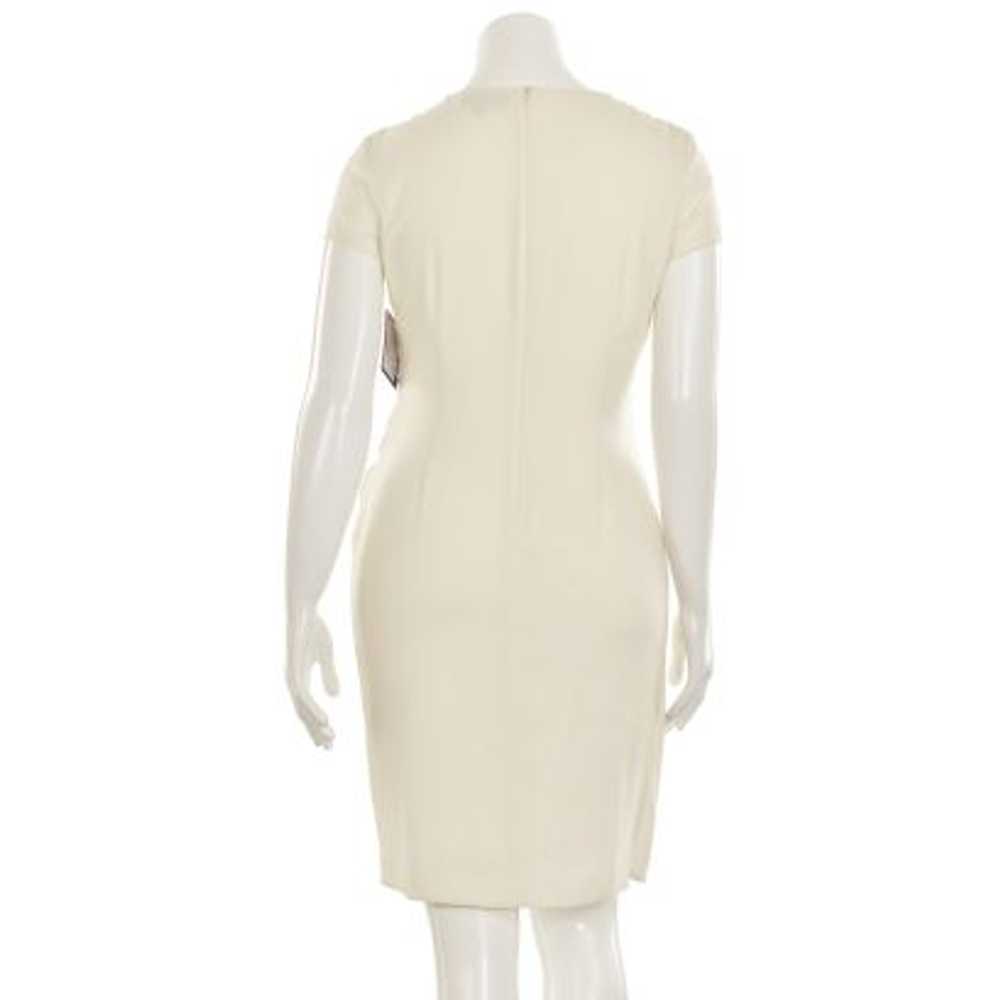 St. John Knits Cream Ruffled Sheath Dress - image 5