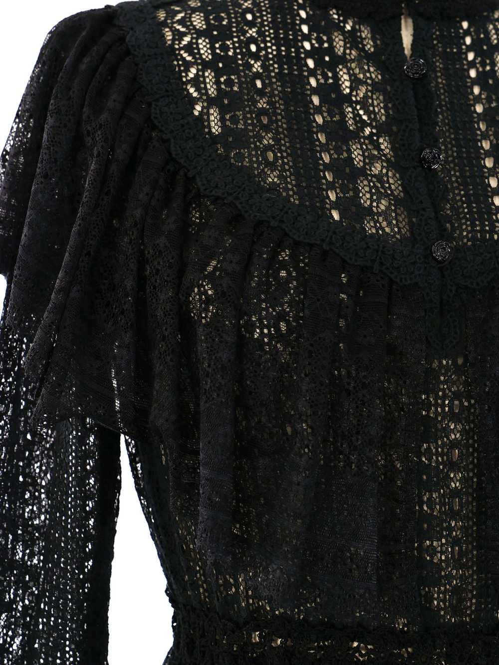 Black Tiered Lace Maxi Dress - image 2