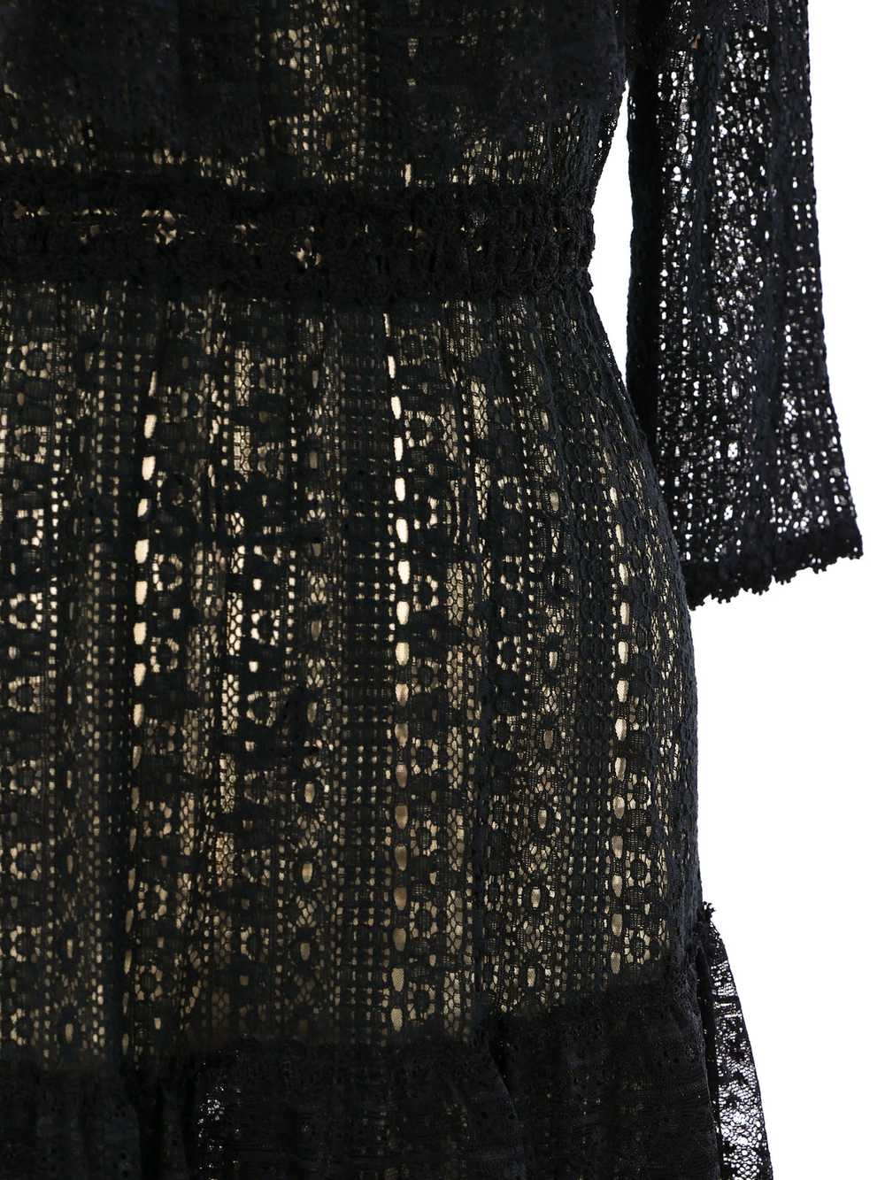 Black Tiered Lace Maxi Dress - image 6