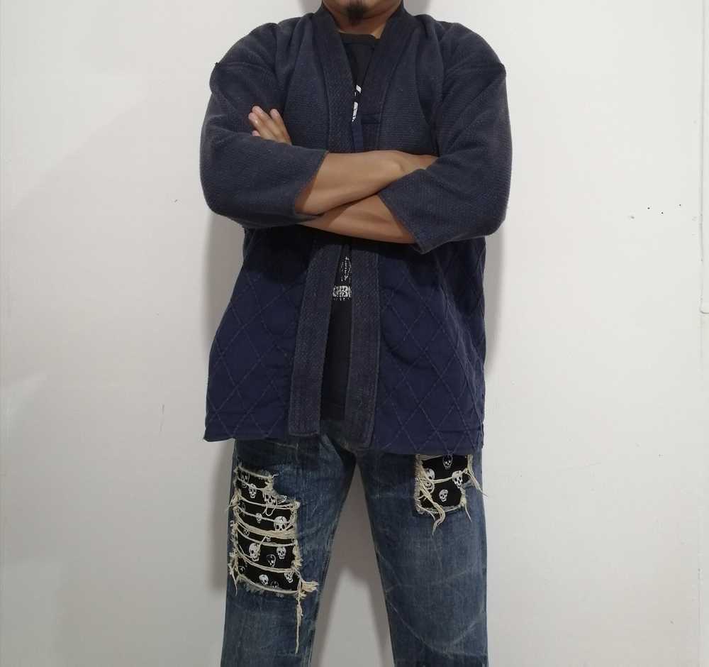 Cardigan × Indigo × Japanese Brand Natural faded … - image 7