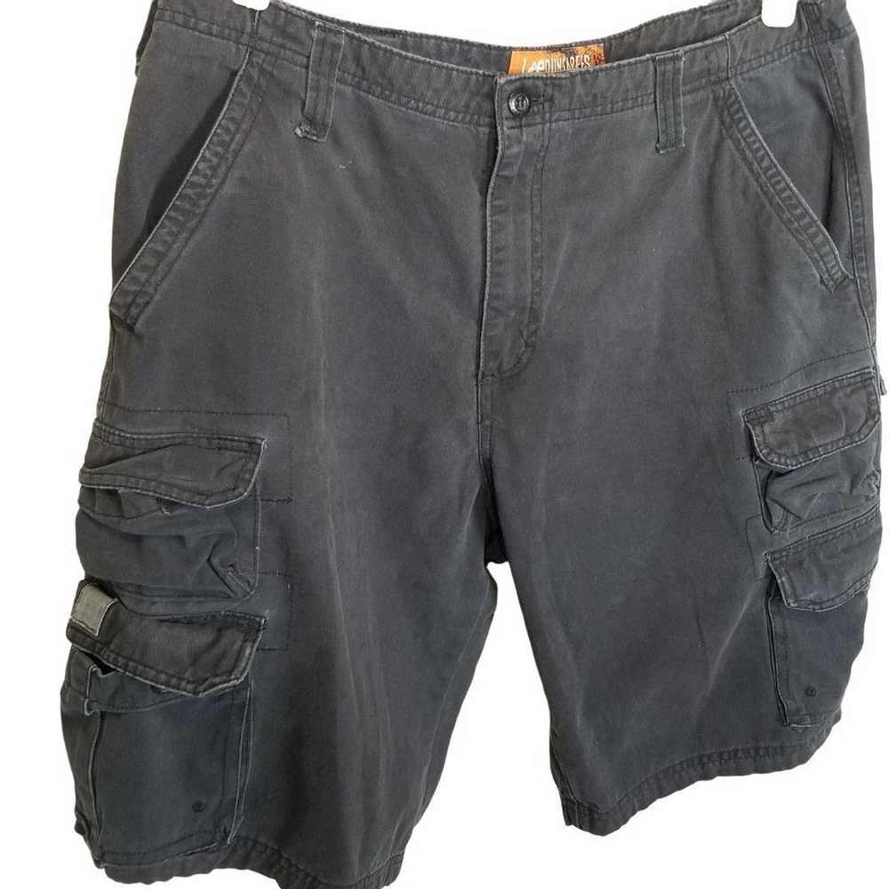 Lee Lee 34 Dark Gray Denim Dungarees Cargo Shorts… - image 3