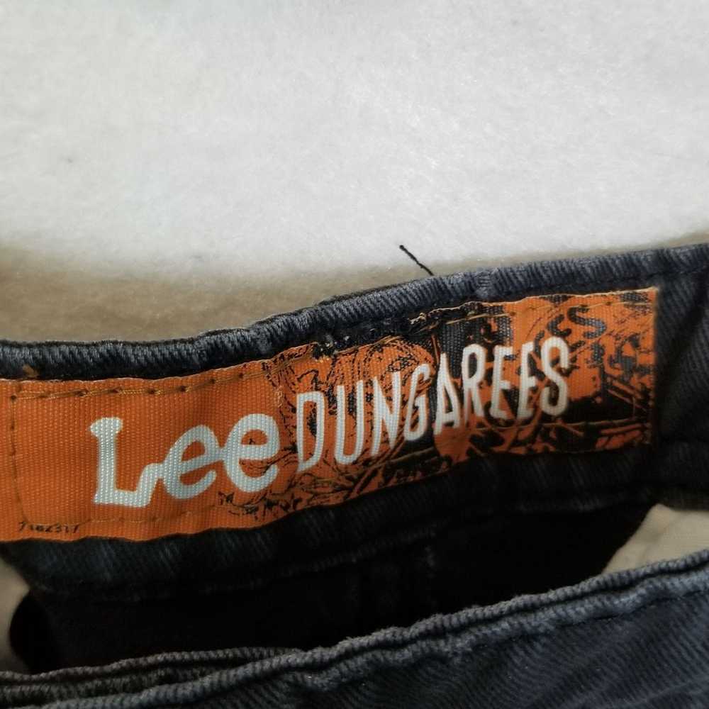 Lee Lee 34 Dark Gray Denim Dungarees Cargo Shorts… - image 4