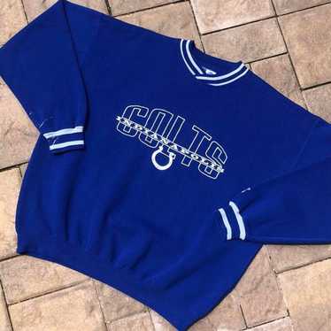 Vintage NFL Indianapolis Colts Crewneck Sweatshirt Pullover Big Logo  Embroidery Sweater Oversized Streetwear Size XL