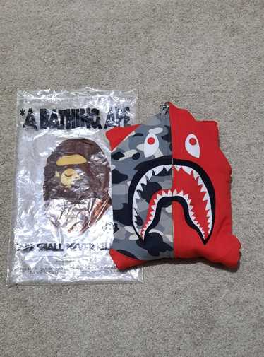 Bape Bape Half Camo Shark Full Zip Hoodie - image 1