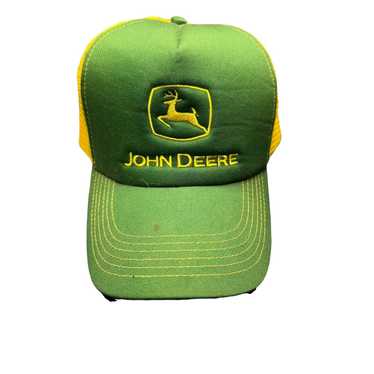 John Deere John Deere Logo Trucker Hat Mesh Yello… - image 1