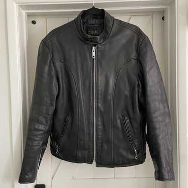 Vintage Mens Heavy Black Leather Biker Jacket - image 1