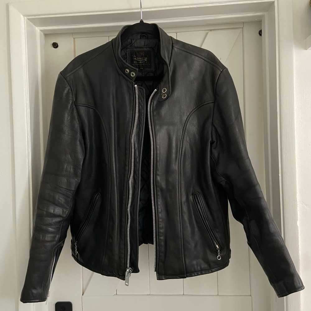 Vintage Mens Heavy Black Leather Biker Jacket - image 2