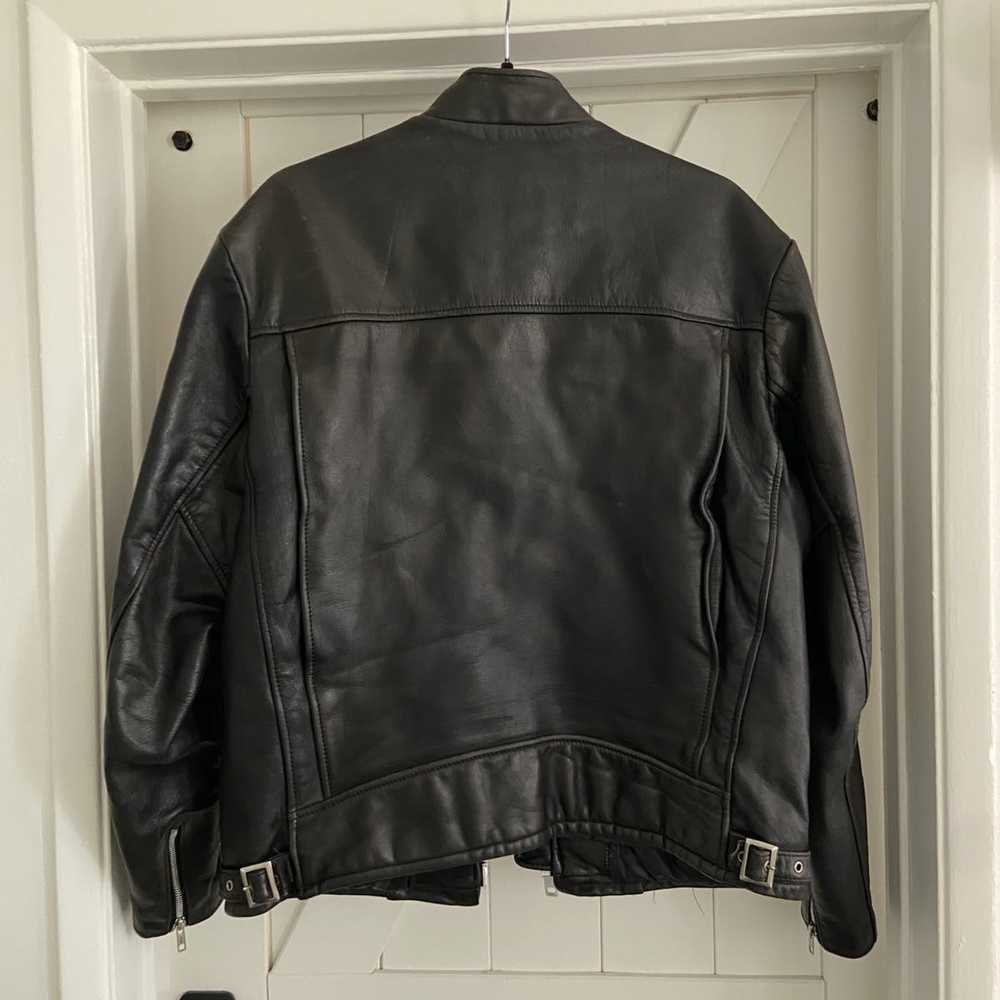 Vintage Mens Heavy Black Leather Biker Jacket - image 3