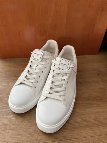 Balmain Smooth white leather B-Court sneakers