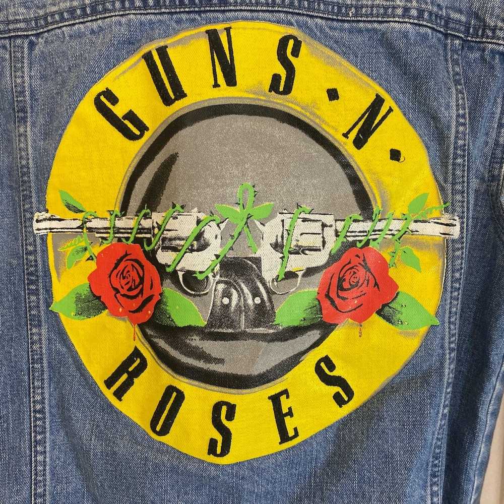 Guns N Roses Guns N' Roses Logo Distressed Denim … - image 6
