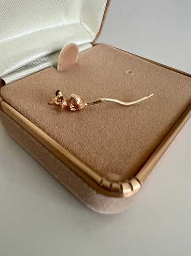 Random Vintage 14k Yellow Gold Single Mouse Earrin