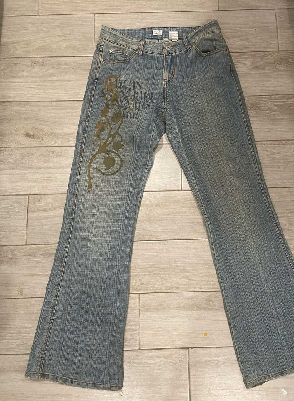 Vintage Vintage bootcut printed jeans - image 1