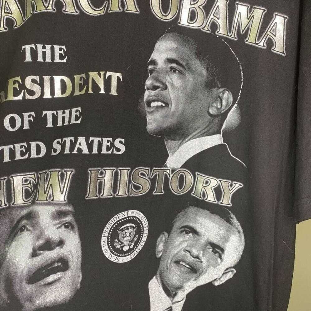 Other Barack Obama Johnson Graphic T-Shirt Black … - image 3