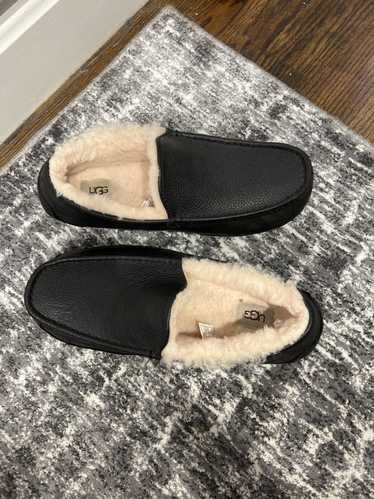 Ugg Black leather ugg ascot slippers