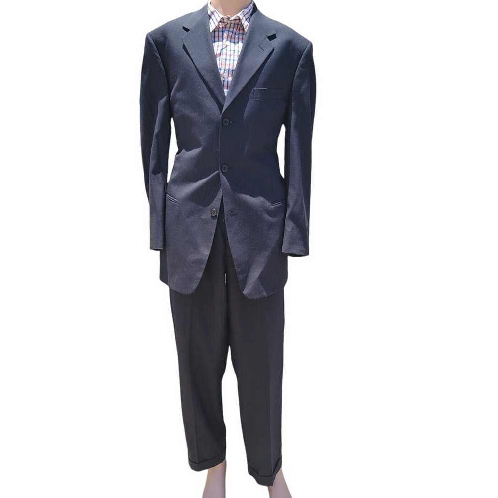 Dillards Men's 3-Button Navy Suit with light gray… - image 2