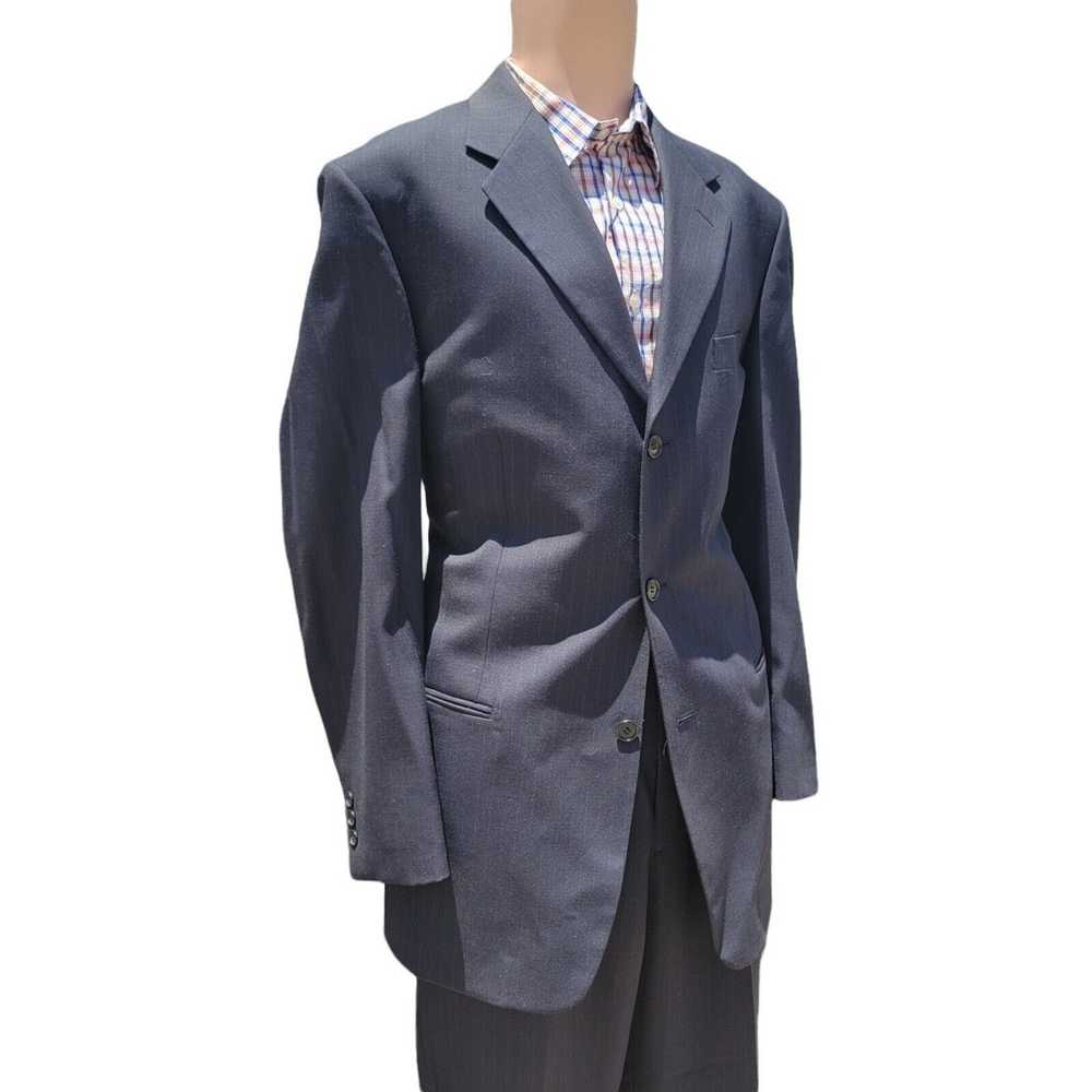 Dillards Men's 3-Button Navy Suit with light gray… - image 4