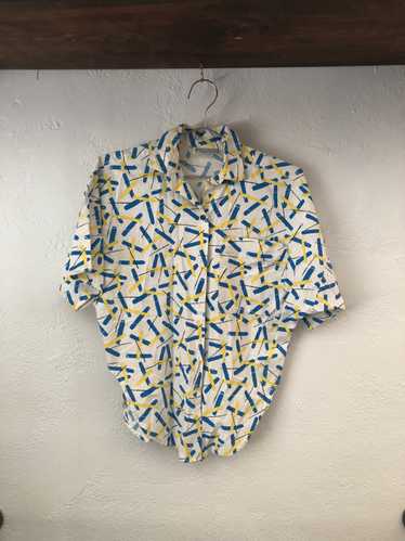 1980’s Abstract Print Top by Sitting Pretty of Cal