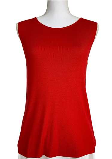 Linda Allard for Ellen Tracy Red Knit Top, M