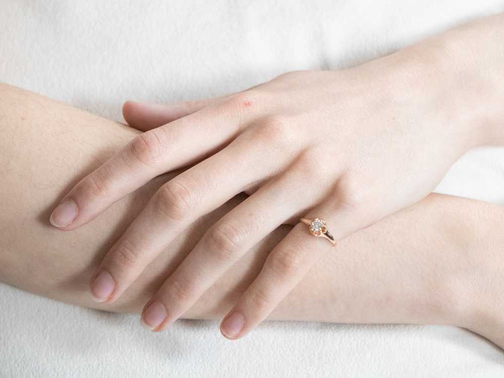 Antique Belcher Set Diamond Engagement Ring - image 10