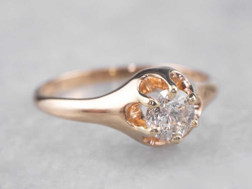 Antique Belcher Set Diamond Engagement Ring - image 2